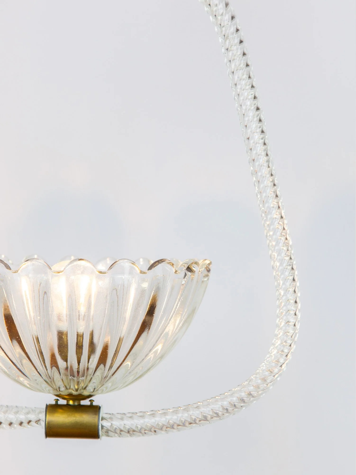 Vintage Italian Barovier & Toso Murano Ceiling Light, 1940s
